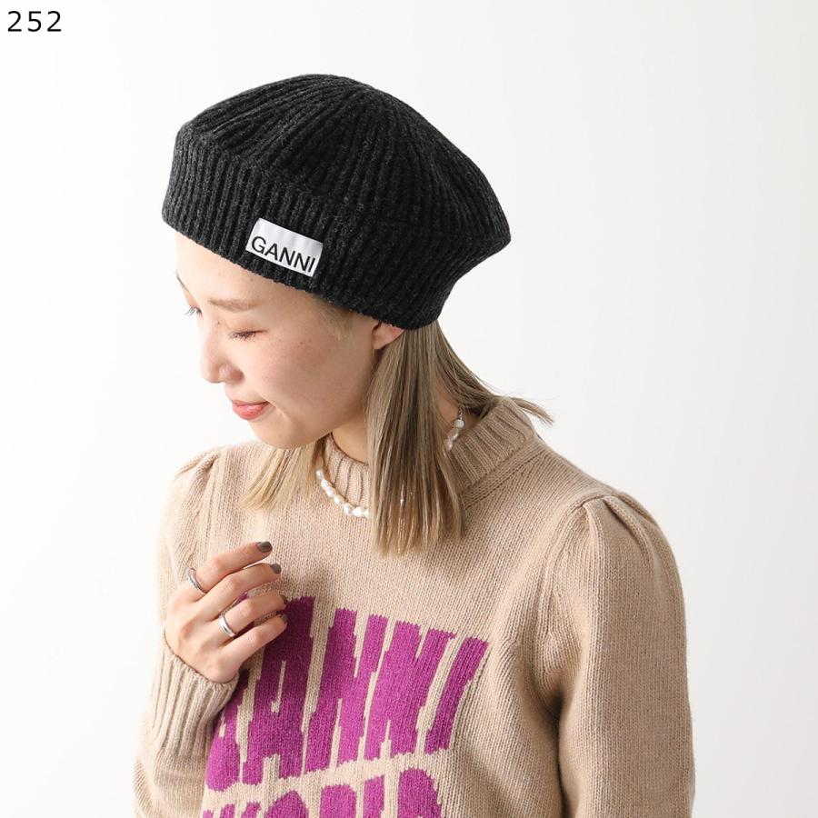 GANNI（ガニー） ベレー帽 Structured Rib Beret A4430 A6055 A6236