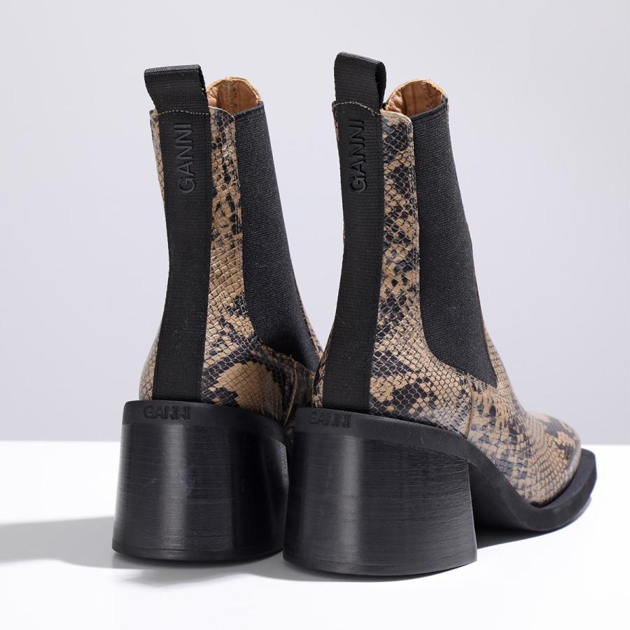 GANNI ガニー ショートブーツ S1894 4898 レディース レザー スクエア