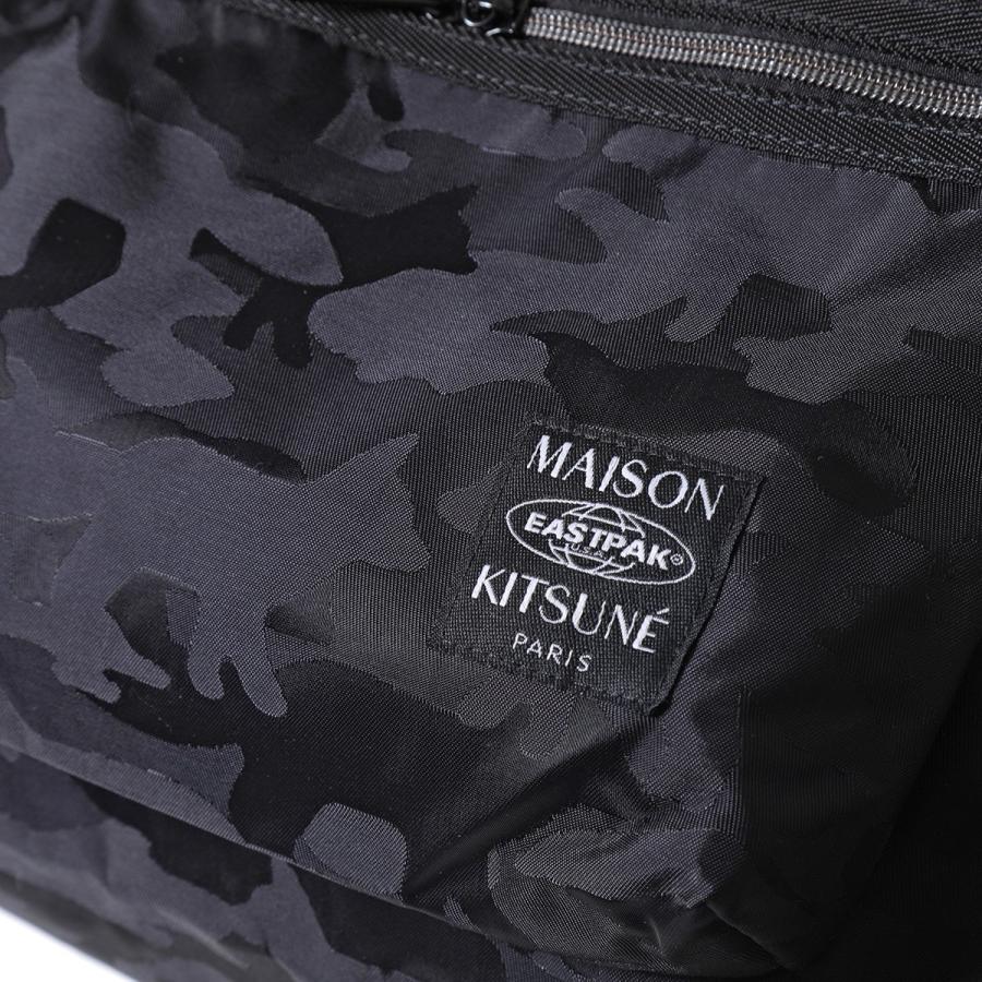 MAISON KITSUNE メゾンキツネ バックパック EASTPAK EK0A5BCY X18 メンズ リュック ロゴ カモフォックス柄 ナイロン  鞄 ブラック