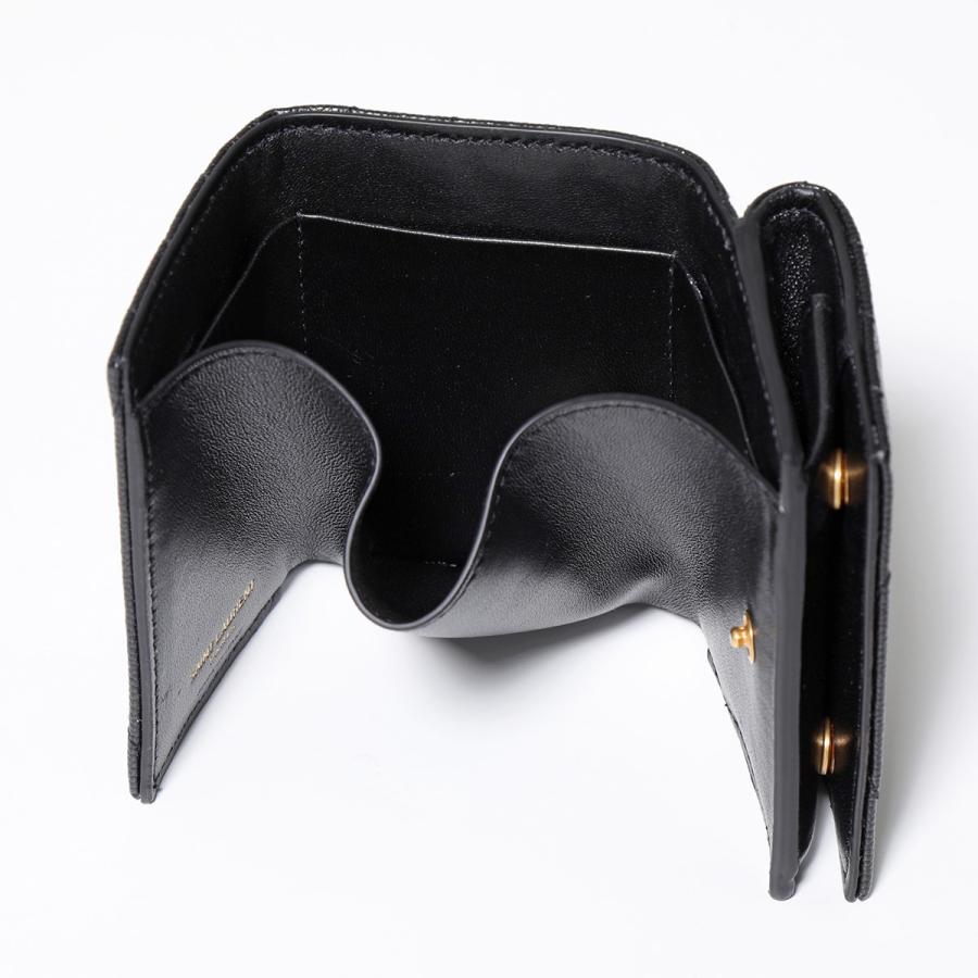 SAINT LAURENT キルティング三つ折り財布 ブラック SAINT LAURENT サンローラン 三つ折り財布 668274 BOWA1 レディース