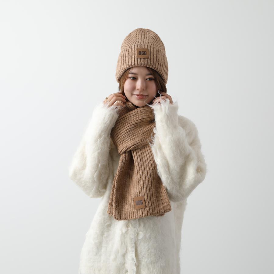 UGG（アグ） ニット帽 W CHUNKY RIB BEANIE W LOGO 20061 レディース