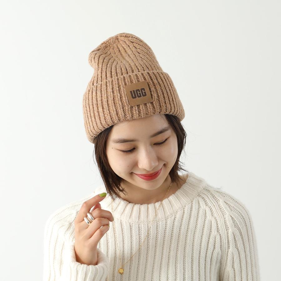 UGG（アグ） ニット帽 W CHUNKY RIB BEANIE W LOGO 20061 レディース