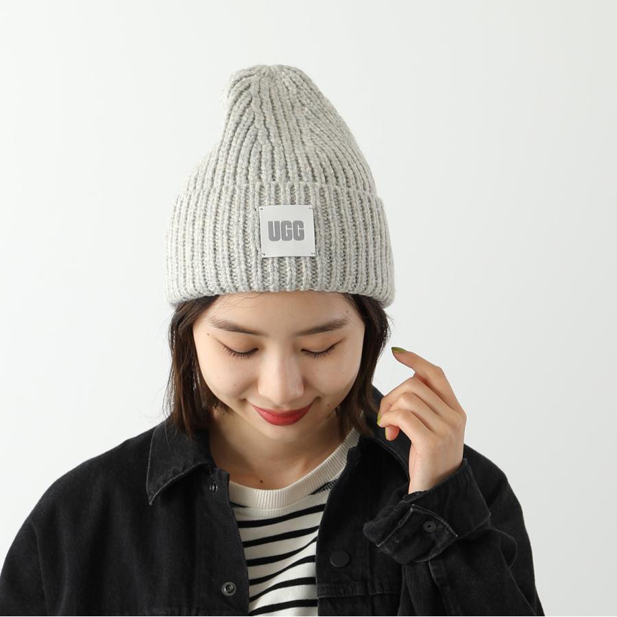 UGG（アグ） ニット帽 W CHUNKY RIB BEANIE W LOGO 20061 メンズ