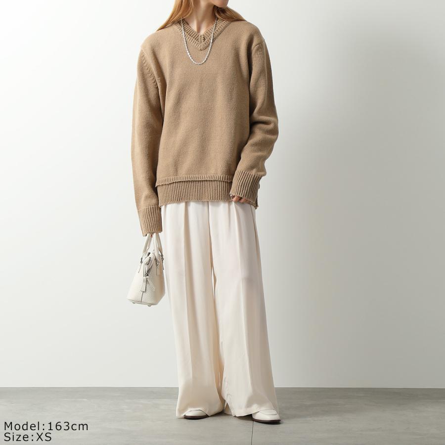 MAISON MARGIELA メゾンマルジェラ 4 14 セーター SI1GP0002 S18064 レディース エルボーパッチ Vネック 長袖  ニット 4ステッチ カラー5色