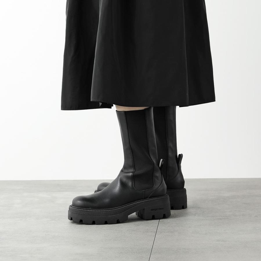 セルジオロッシ サイドジップブーツ ショートブーツ 38 ブラック黒-