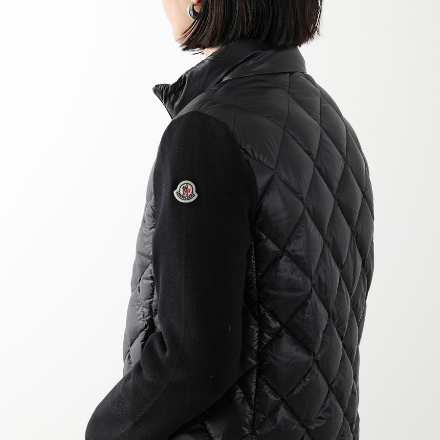MONCLER 21 years ナイロン ウール Knit switching patch quilt Down jacket Cardigan outer G20939B00029 black M main image 0