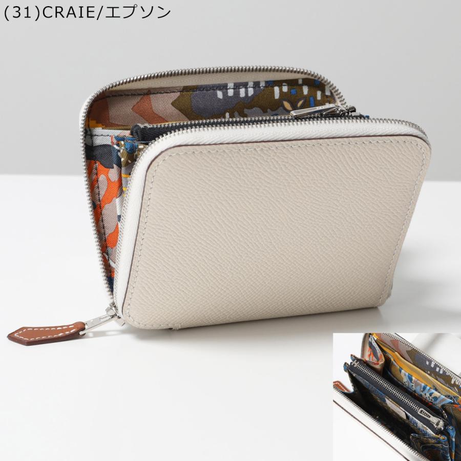 HERMES エルメス 二つ折り財布 アザップ シルクイン コンパクト AZAP SILKIN COMPACT エプソン エバーカラー レディース レザー ミニ財布 SV カラー17色の画像