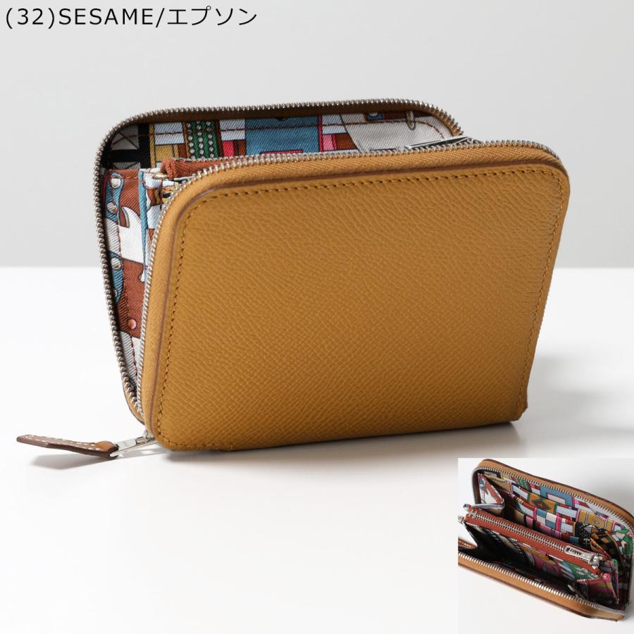 HERMES エルメス 二つ折り財布 アザップ シルクイン コンパクト AZAP SILKIN COMPACT エプソン エバーカラー レディース レザー ミニ財布 SV カラー17色の画像