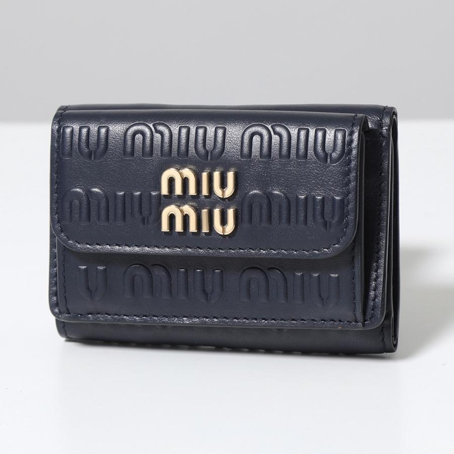 miu MIUMIU ミュウミュウ 三つ折り財布 5MH021 2F5X レディース レザー 