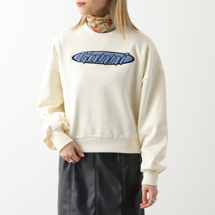 GANNI メッシュトップ GANNI（ガニー） シアー トップス Printed Mesh Long Sleeve Rollneck
