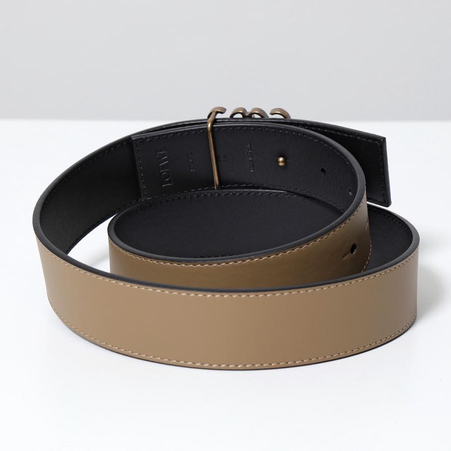 ロエベ　レザーベルト　銀色金具　90ｃｍ アナグラム ベルト レザー ブラック リバーシブル シルバー金具 ロエベ