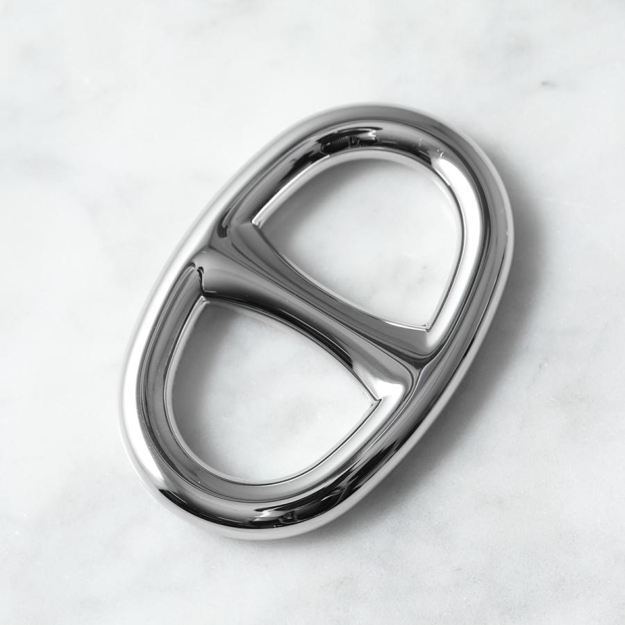 エルメス シェーヌダンクル　スカーフリング ホワイト　白　未使用品　アクセサリー HERMES（エルメス） 未使用品 スカーフリング シェーヌダンクル メタル