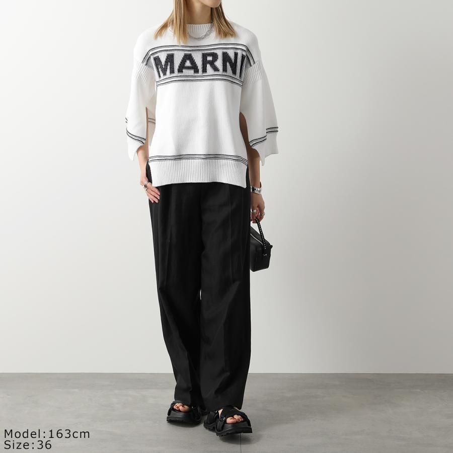 MARNI マルニ ロゴ スリット ニット セーター レディース 36 MARNI マルニ ロゴ スリット ニット セーター レディース 36