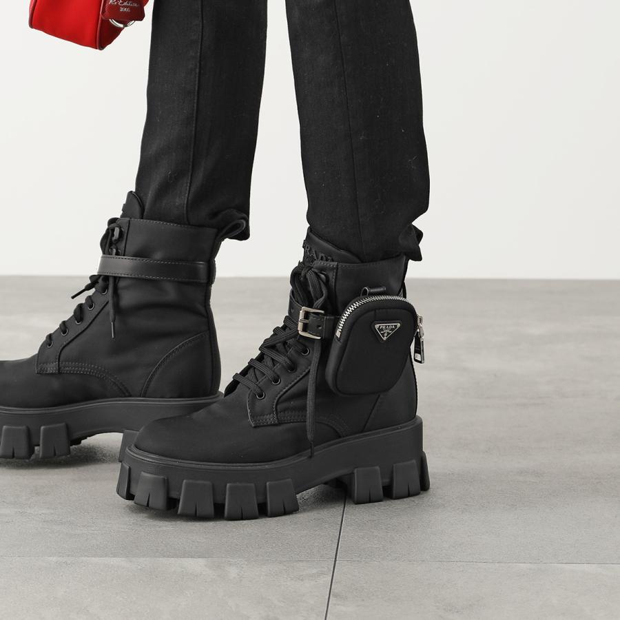 PRADA モノリス ブーツ ブラック 39 PRADA（プラダ）ブラックブーツ モノリス Prada - モノリス レザー