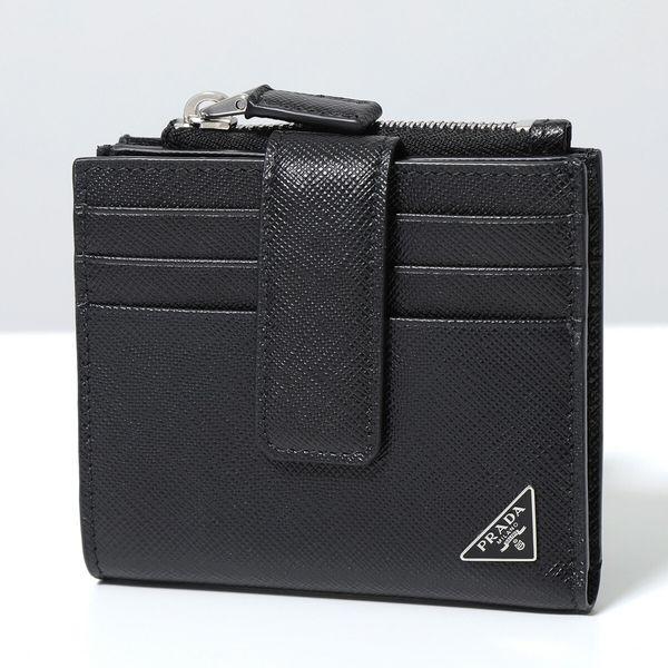 PRADA メンズ 2つ折り財布 PRADA（プラダ） 二つ折り財布 2MC066 QHH F0002 メンズ レザー ミニ