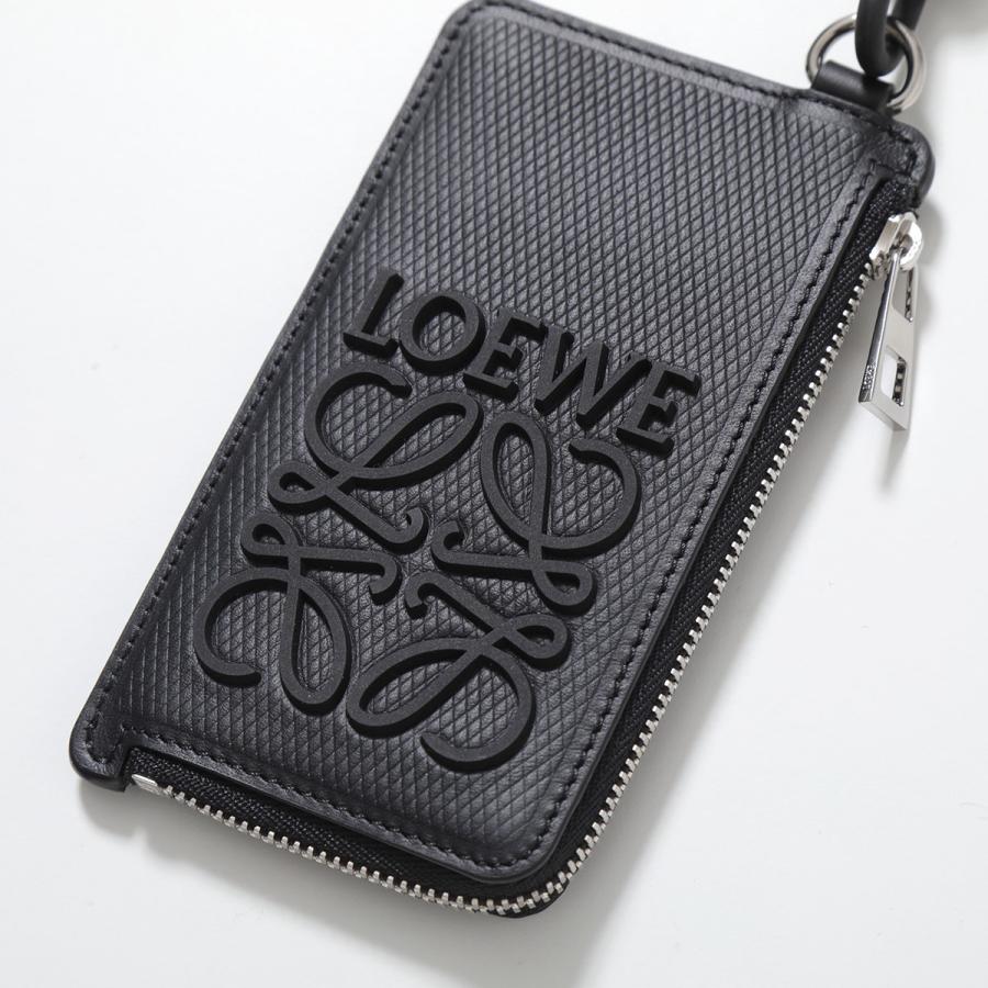 LOEWE ロエベ フラグメントケース COIN CARDHOLDER コインカードホルダー C565R77X01 メンズ ダイヤモンドカーフ  ネックストラップ ミニ財布 1100/BLACK