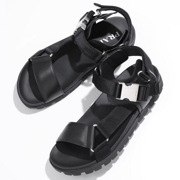 PRADA プラダ サンダル 2X3055 3L74 メンズ スポーティ レザー 