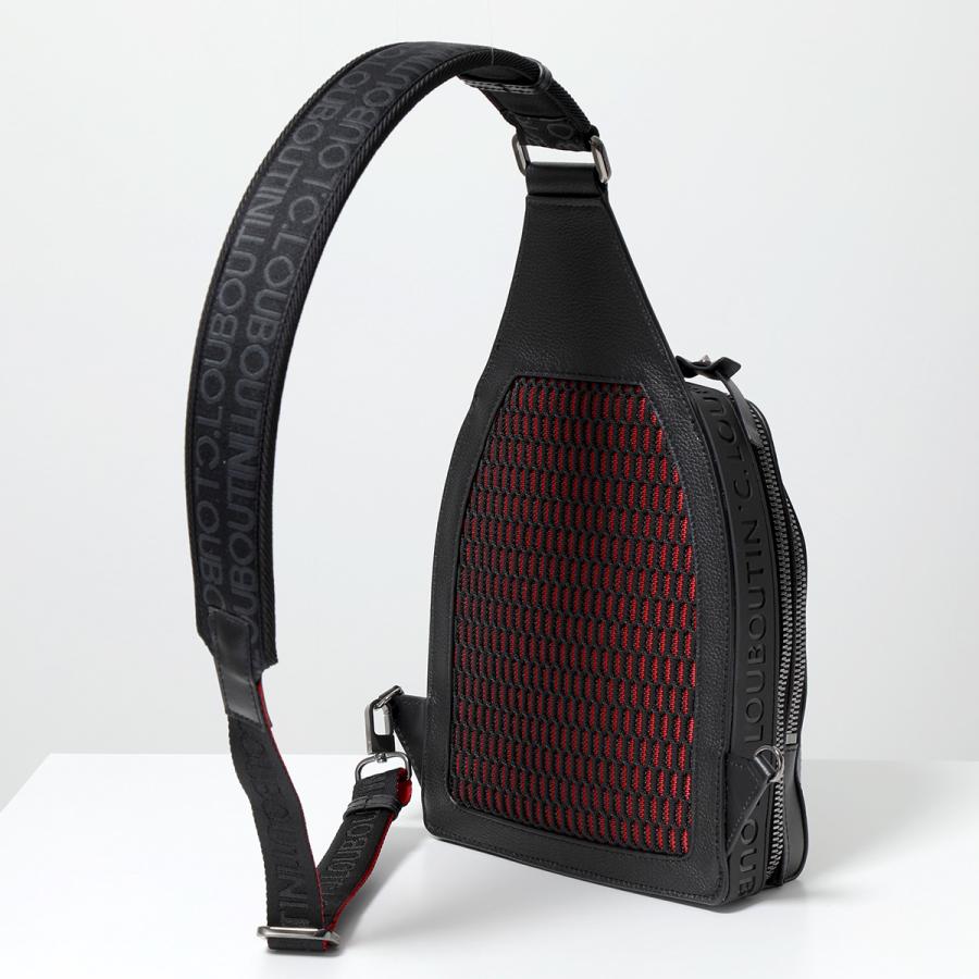 【希少】 Christian Louboutin クリスチャンルブタン ボディバッグ Loubifunk ルビファンク 1235313 メンズ ショルダーバッグ 鞄 B672-BLACK/BLACK/BLACK-RED 【2664504911】(96120円)