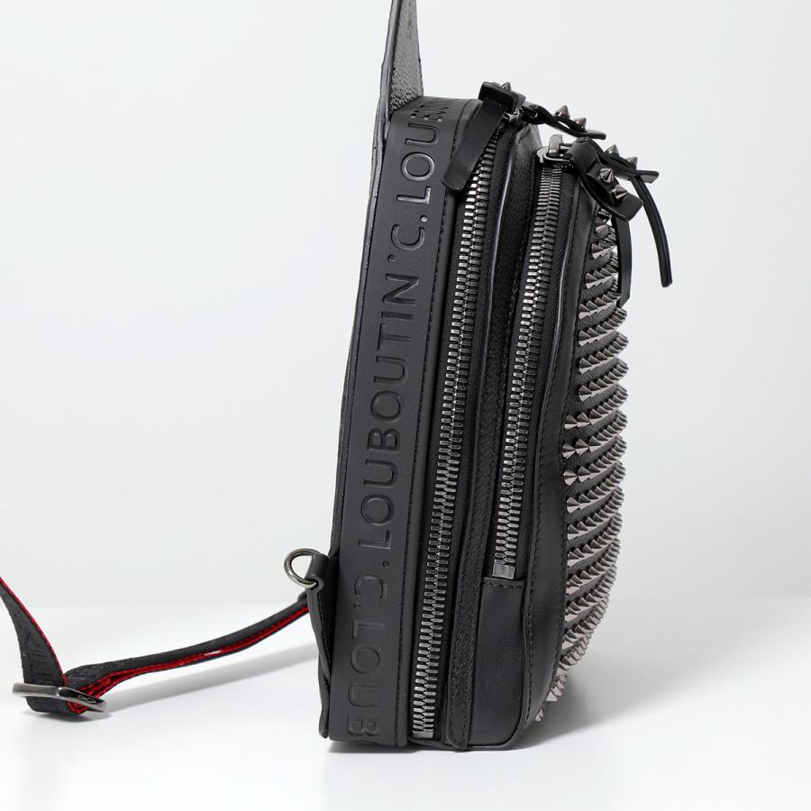 【新商品】 Christian Louboutin クリスチャンルブタン ボディバッグ Loubifunk ルビファンク 1235313 メンズ ショルダーバッグ 鞄 B672-BLACK/BLACK/BLACK-RED 【2664504916】(96120円)