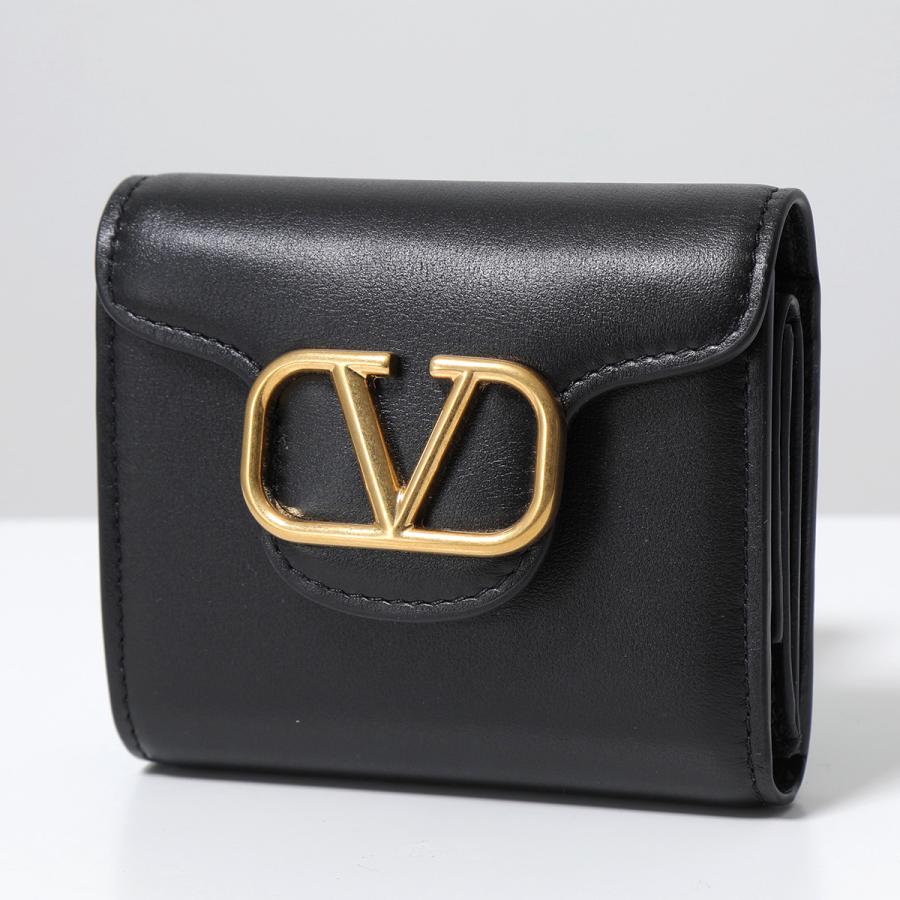 【極美品】VALENTINO 二つ折り財布 レザー ブラック レディース VALENTINO（ヴァレンティノ） 二つ折り財布 2W2P0Y61ZXL レディース