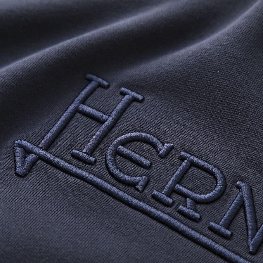 HERNO ヘルノ トレーナー COTTON SWEATER JG000175U 50017 メンズ スウェットシャツ クルーネック 立体ロゴ刺繍  長袖 カラー2色