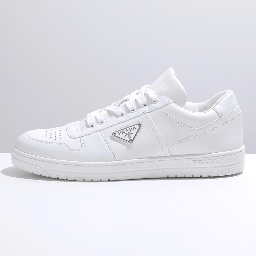 PRADA プラダ スニーカー 2EE364 3LJ6 3LL2 メンズ ダウンタウン レザー トライアングルロゴ メタルロゴ 軽量ソール シューズ 靴 カラー2色の画像