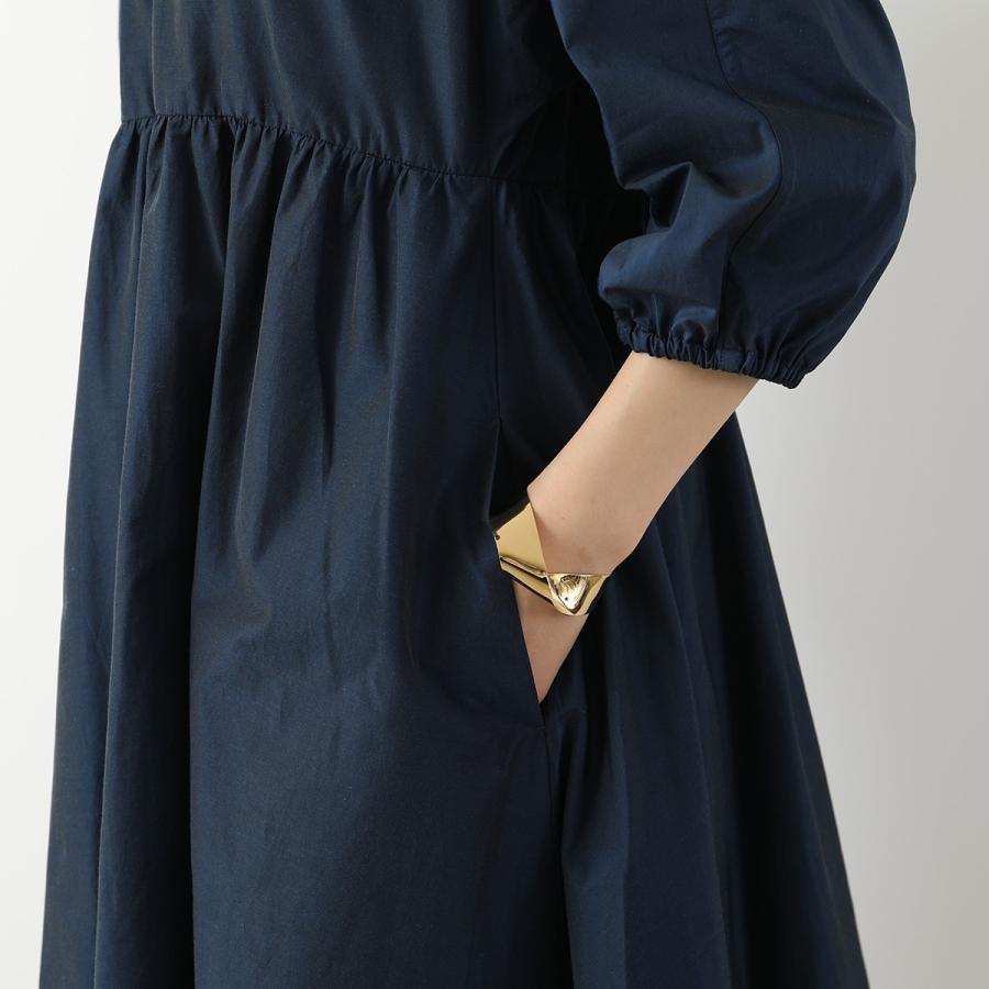 エスマックスマーラ✨ワンピース ベロア マキシリボン フレア Aライン 紺 36 S MAXMARA（エスマックスマーラ） エス マックスマーラ ドレス DAVINA