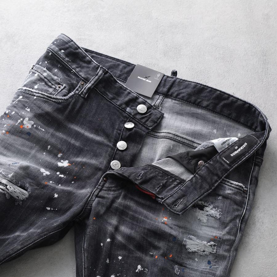 DSQUARED2 ブラックデニム スリムフィット ディースクエアード
