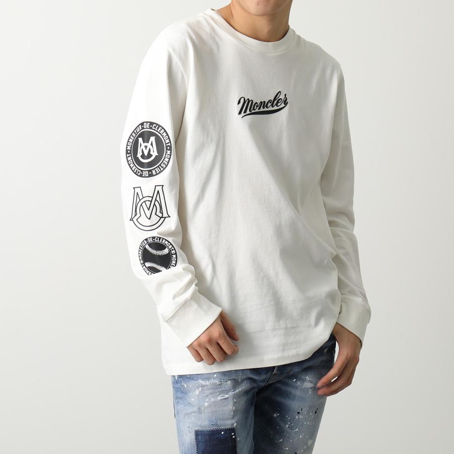 MONCLER モンクレール 長袖Tシャツ 8D00001 8390T メンズ ロングスリーブ ロンT ロゴ クルーネック コットン カラー2色