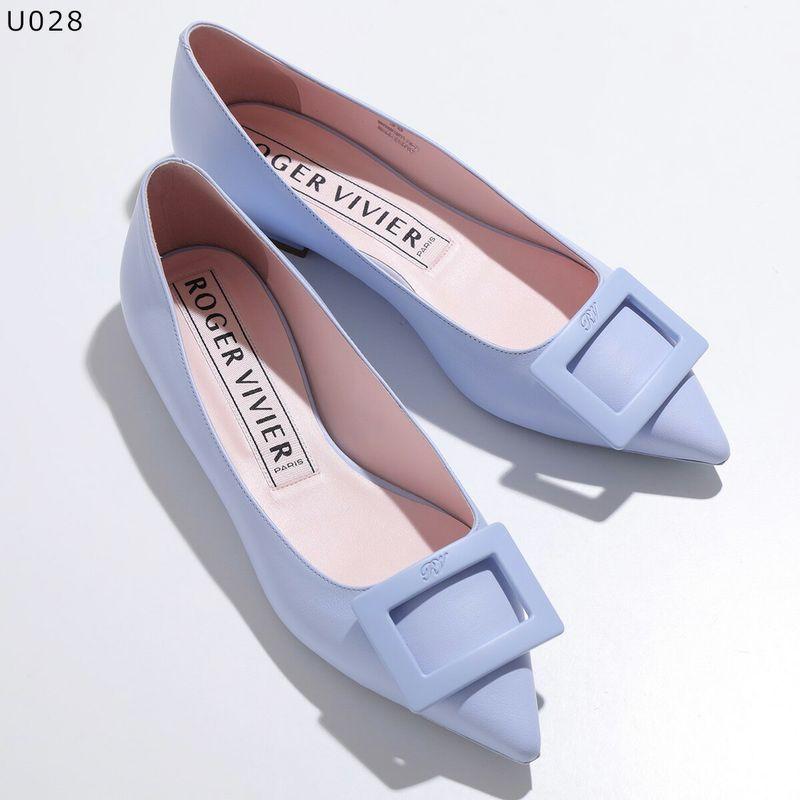 美品＊ロジェヴィヴィエ フラットシューズ　パステルブルー Roger Vivier（ロジェヴィヴィエ） パンプス GOMMETTINE BALL