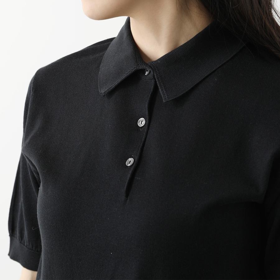 ジョンスメドレー シーアイランドコットン 長袖ニットポロ 黒 S JOHN SMEDLEY（ジョンスメドレー） ニットポロシャツ ADRIAN シー