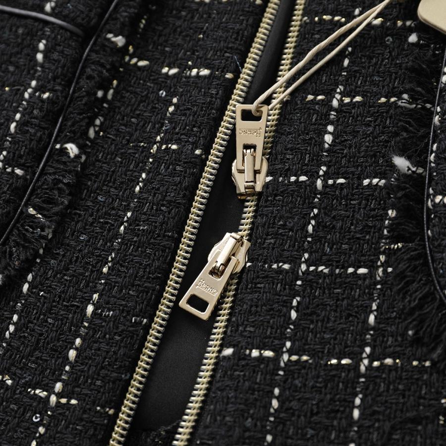 HERNO ヘルノ ツイードジャケット CASUAL TWEED GA000236D 13162 レディース 七分袖 ノーカラー ジップアップ ...