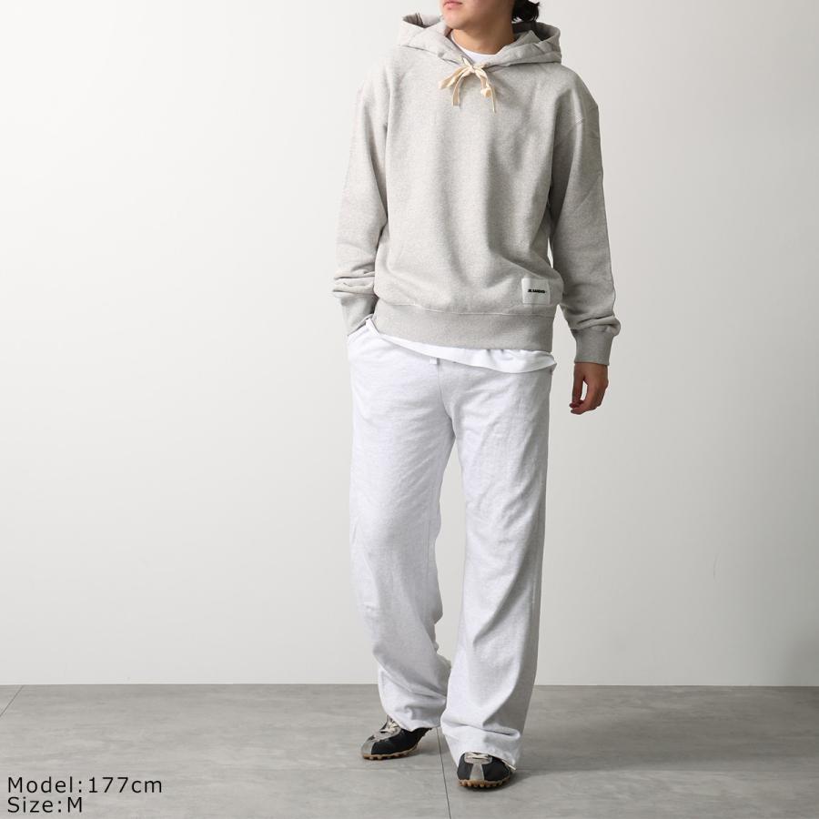 ジルサンダー J+刺繍 オーバーサイズ フーディ ホワイト スウェットパーカー ジルサンダー レディース パーカー JIL SANDER ブランド トップス 長袖