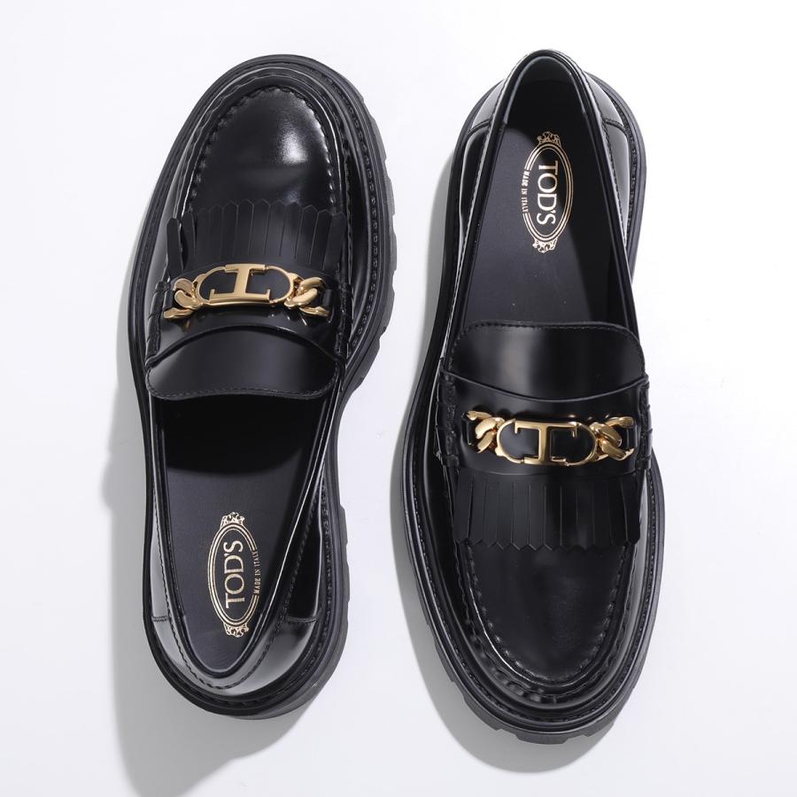 本日限りのお値下げ　TOD'S Double T フリンジローファー351/2 TOD'S（トッズ） TODS ローファー XXW08J0GF80SHA Tチェーン メタル
