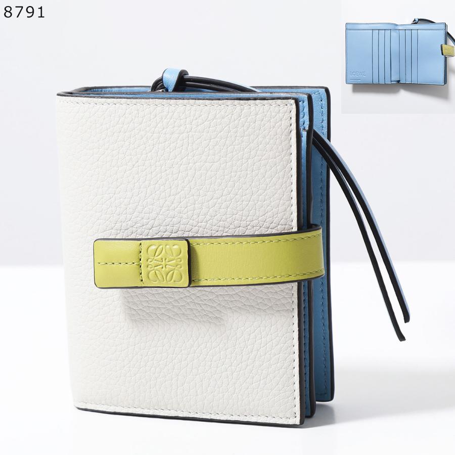 LOEWE ロエベ 二つ折り財布 COMPACT ZIP C660Z41X01 C660Z41X02 レディース レザー ミニ財布 バイカラー アナグラムの画像