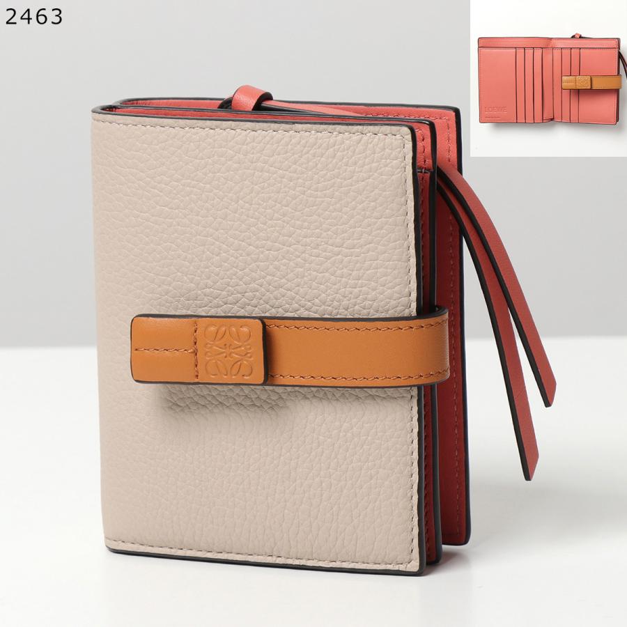 LOEWE ロエベ 二つ折り財布 COMPACT ZIP C660Z41X01 C660Z41X02 レディース レザー ミニ財布 バイカラー アナグラムの画像