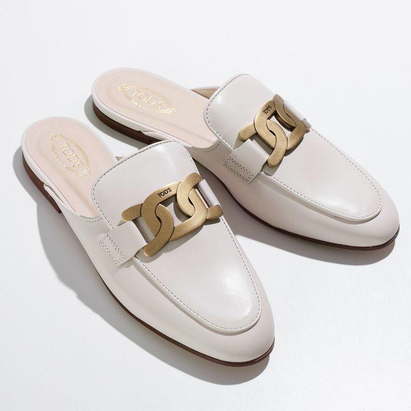 ゆー　Tod’s ホワイトレザー ミュール 約5cmヒールサイズ25センチ TOD'S（トッズ） TODS ミュール KATE ケイト XXW79A0EX40NF5