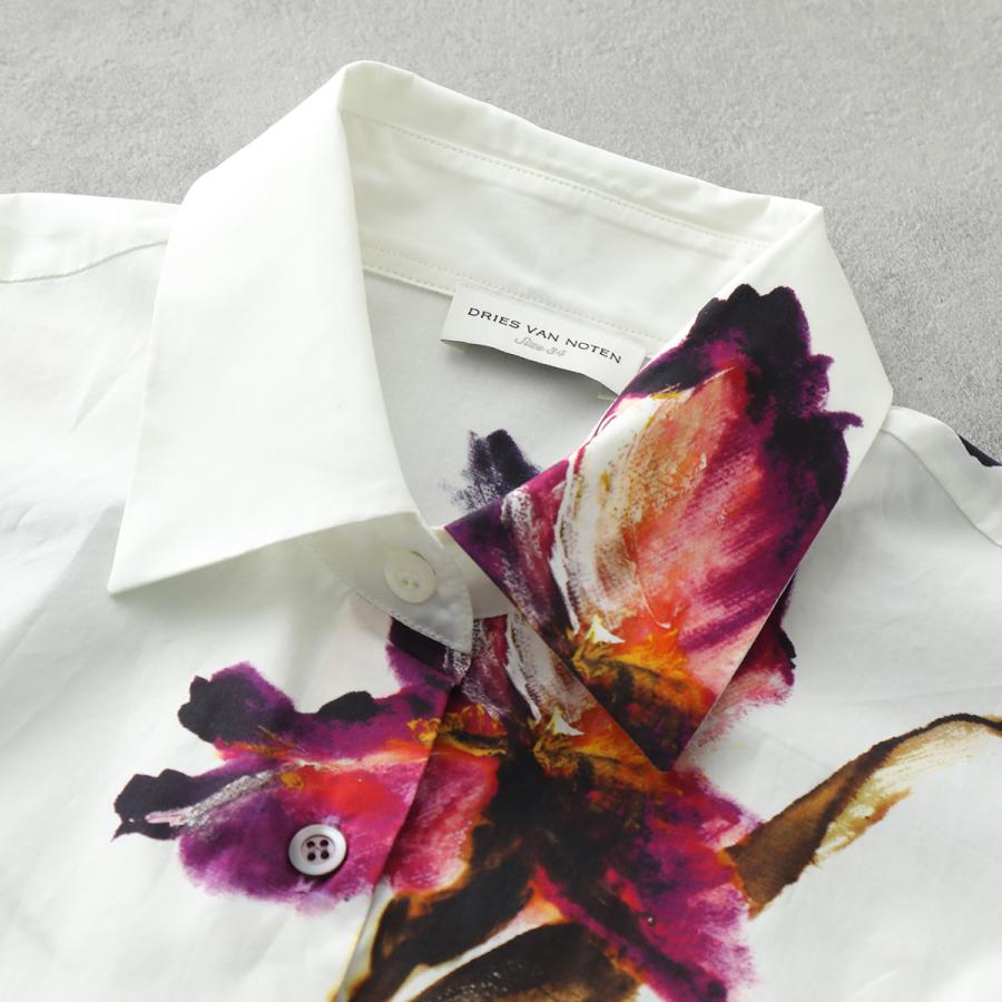 DRIES VAN NOTEN ドリスヴァンノッテン シャツ CLAVELLY TRANSP 010702 6163 レディース コットン  フラワープリント 花柄 長袖 001/WHITE