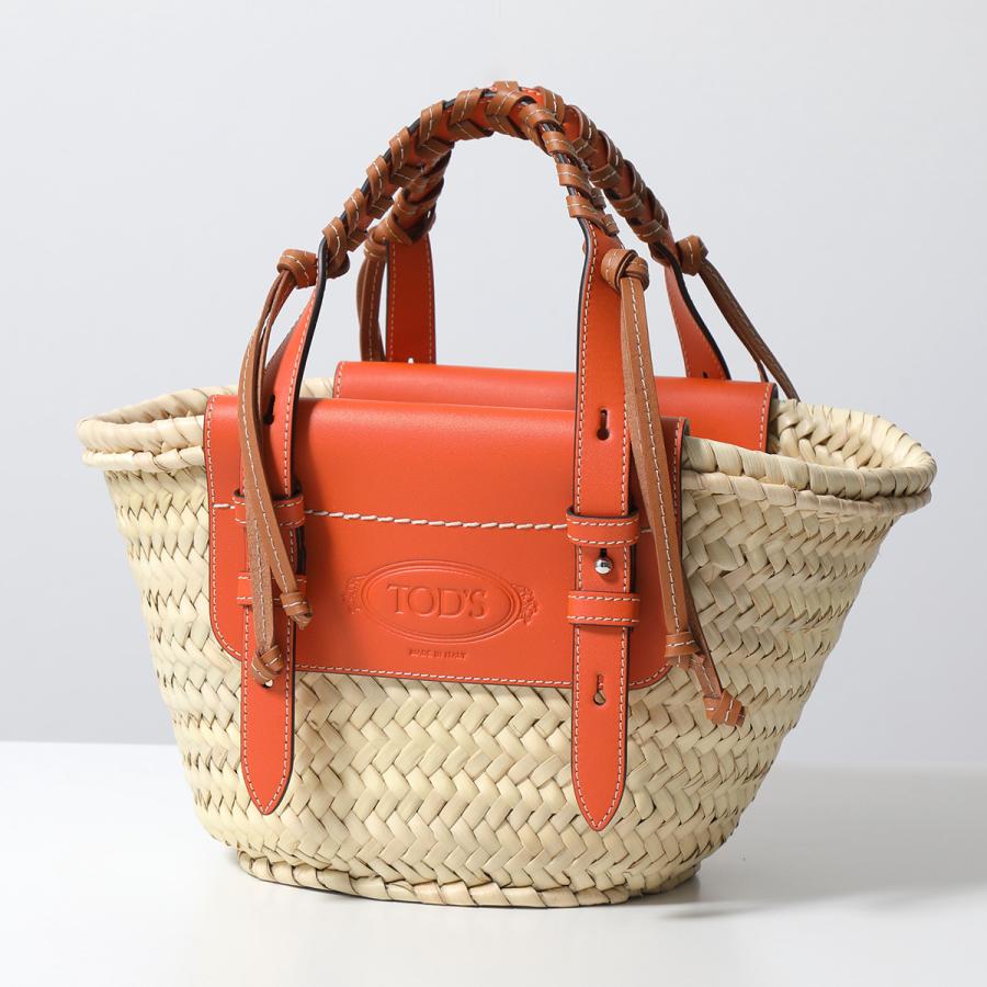 TOD'S TODS トッズ ストロー&レザー ショッピング バッグ TOD'S TODS トッズ ストロー&レザー ショッピング バッグ