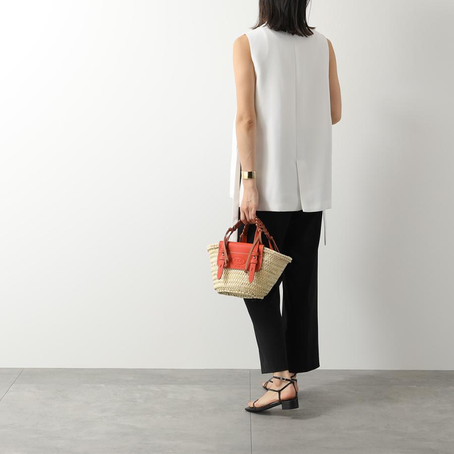 TOD'S TODS トッズ ストロー&レザー ショッピング バッグ TOD'S TODS トッズ ストロー&レザー ショッピング バッグ