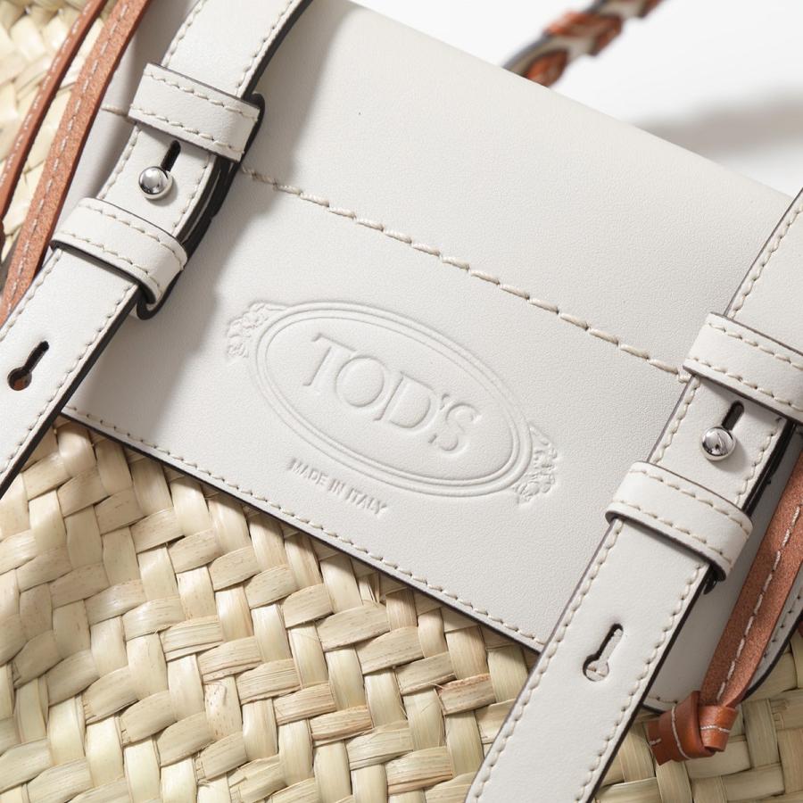 TOD'S TODS トッズ ストロー&レザー ショッピング バッグ TOD'S TODS トッズ ストロー&レザー ショッピング バッグ