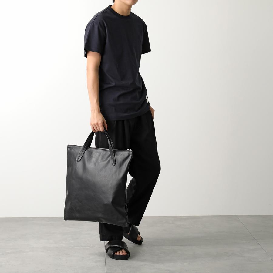 JIL SANDER ジルサンダー トートバッグ FLAT ZIP TOTE J26WC0002 P4955 メンズ レザー ロゴ 鞄  001/BLACK