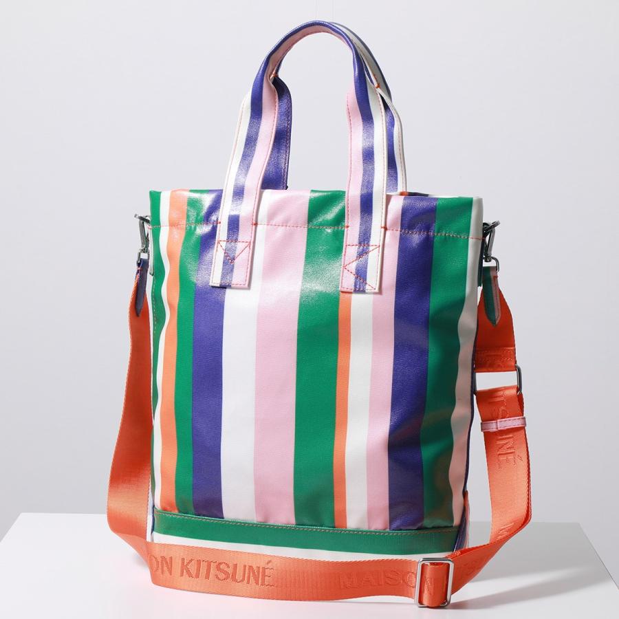 MAISON KITSUNÉ トートバッグ MAISON KITSUNE（メゾン キツネ） トートバッグ STRIPES N/S TOTE