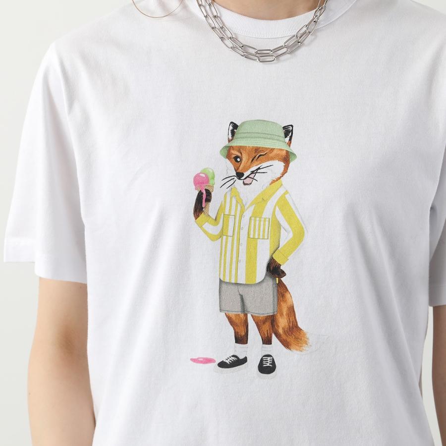 新品 MAISON KITSUNE メゾンキツネ 半袖Tシャツ 刺繍 MAISON KITSUNE メゾンキツネ Tシャツ KM00145KJ0008 レディース