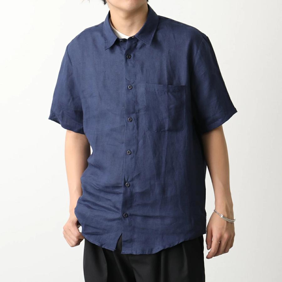 A.P.C. アーペーセー　ネイビー 半袖シャツ Lサイズ A.P.C.（アーペーセー） APC A.P.C. 半袖シャツ CHEMISETTE BELLINI