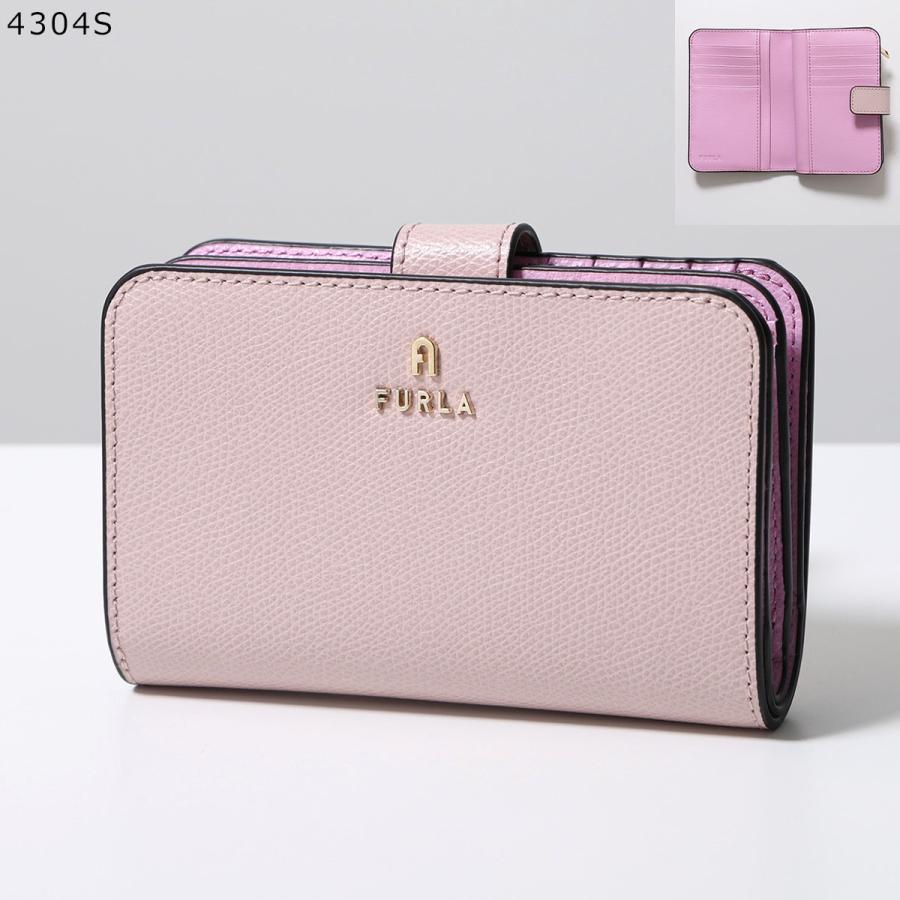 美品 FURLA フルラ☆シボ革 カメリア ウォレット レザー ピンク箱保存袋付 FURLA（フルラ） 並行輸入 長財布 カメリア WP00317 ARE000 4302S 1