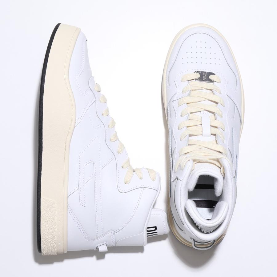 DIESEL ディーゼル スニーカー S-UKIYO MID X Y02961 PR013 メンズ ハイカット ミッドカット レザー シューズ 靴 T1015/Star-white｜s-musee｜02