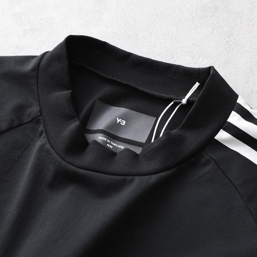 Y-3 ワイスリー 半袖Tシャツ 3STORIPES H63065 HZ8871 メンズ コットン モックネック ロゴ ロゴT ラグランスリーブ カラー2色｜s-musee｜11