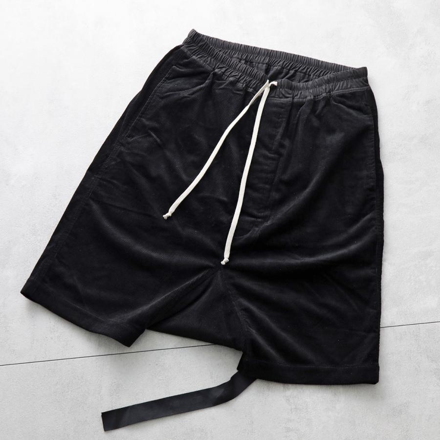 Rick Owens DRKSHDW リックオウエンス ダークシャドウ サルエルパンツ DRAWSTRING PODS DU02B4380VS メンズ  コーデュロイ 09/BLACK