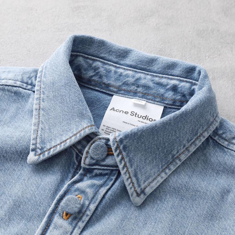 Acne Studios アクネストゥディオズ 半袖 デニムシャツ BB0518 Acne Studios アクネストゥディオズ 半袖 デニムシャツ BB0518